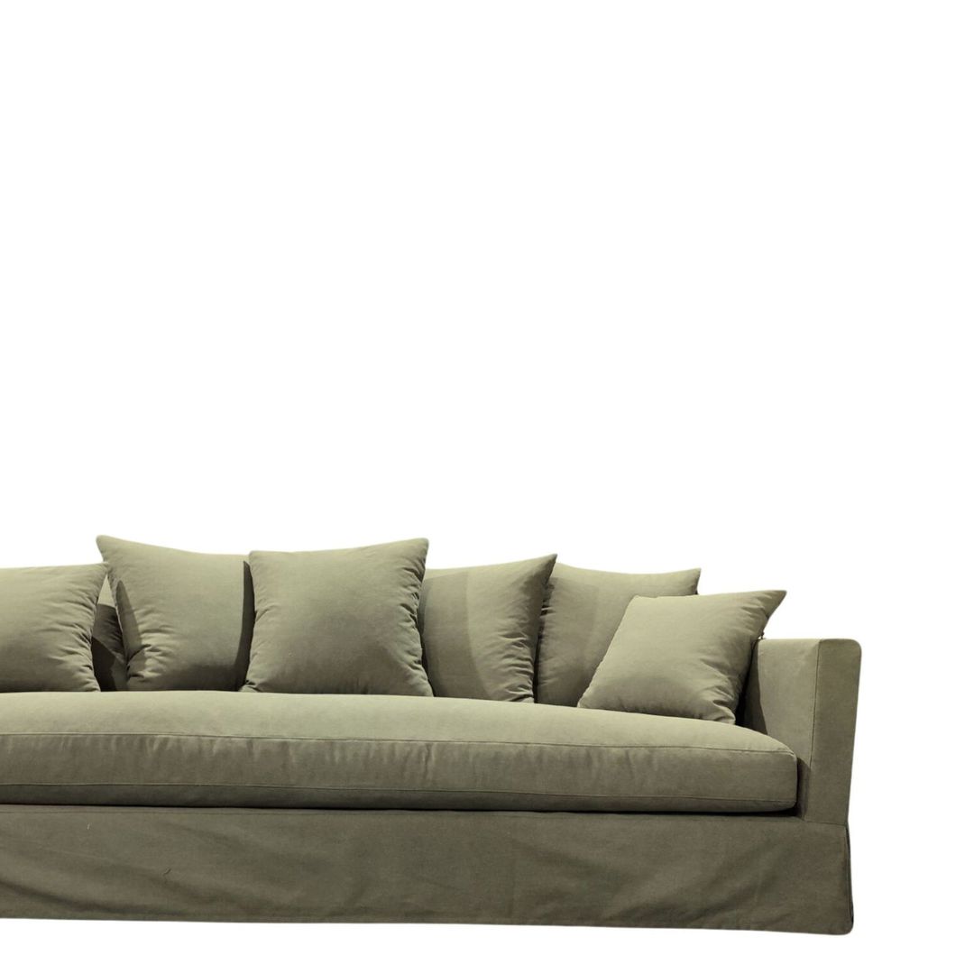 LUXE SOFA 3 SEATER FOREST GREEN SLIP COVER image 0
